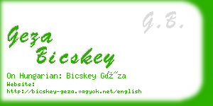 geza bicskey business card